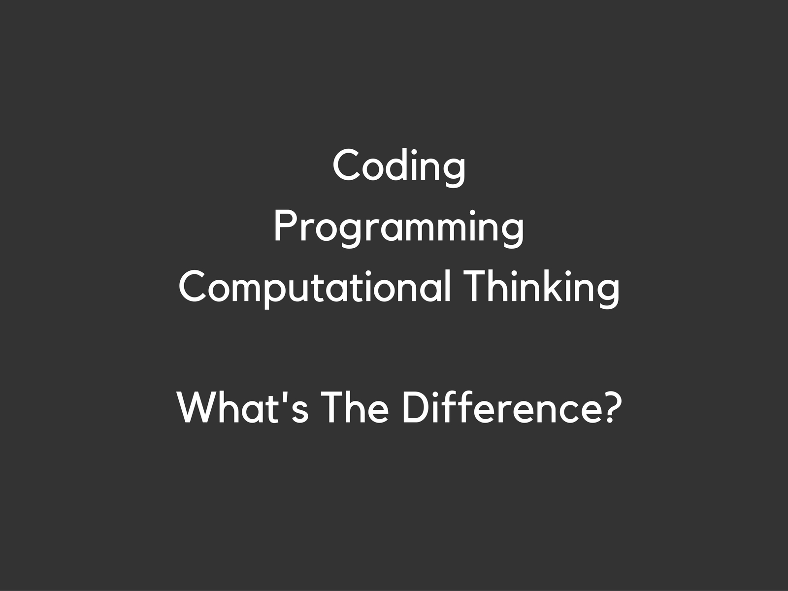 Coding Programming Computational Thinking